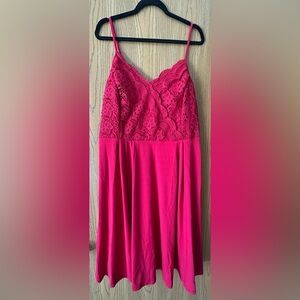 Grace Karin Red Lace-Top Dress